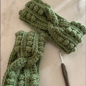 Handcrafted crochet ear warmer set